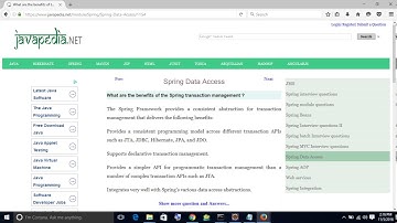 What are the benefits of the Spring transaction management ? | javapedia.net