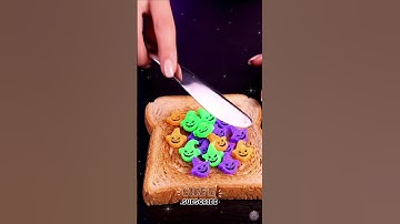 Spreading 🎃Halloween🍬 on Toast 🍞19 #asmr #satisfying #relaxing #shorts #reels #reel #oddlysatisfying