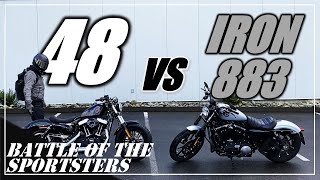 SPORTSTER 48 vs IRON 883 REVIEW  Is XL1200X Better Than XL883N?