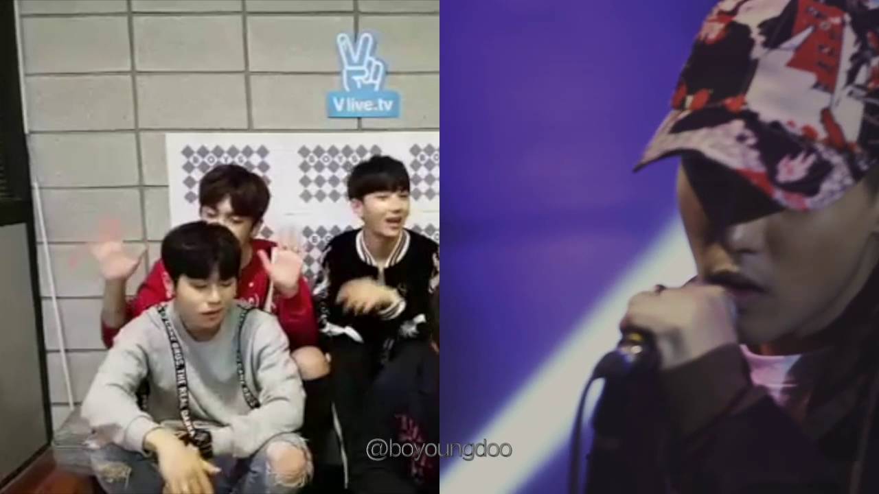 Youngdoo singing to Dean's what2do on vlive