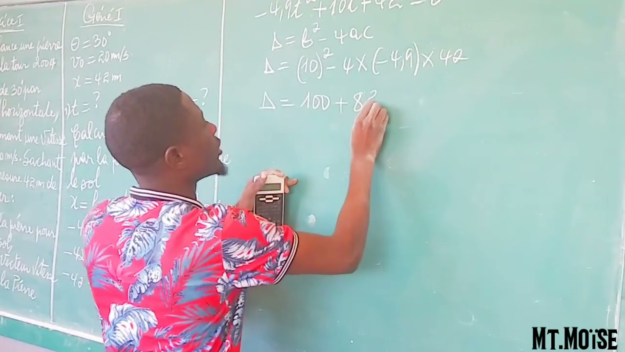 Exercice sur mouvement des projectiles