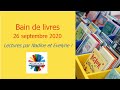 Bain de livres de septembre 2020