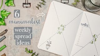 6 Minimalist Weekly Spread Ideas For Productivity || BULLET JOURNAL
