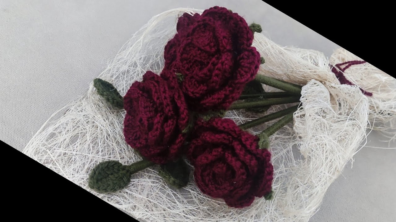Örgü gül  | örgül gül yapılışı | crochet rose