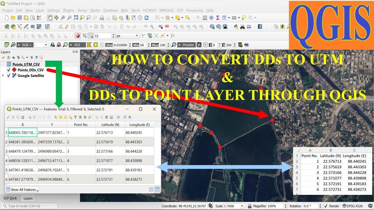 How To Convert Coordinates From DDs to UTM And To Create Point Layer