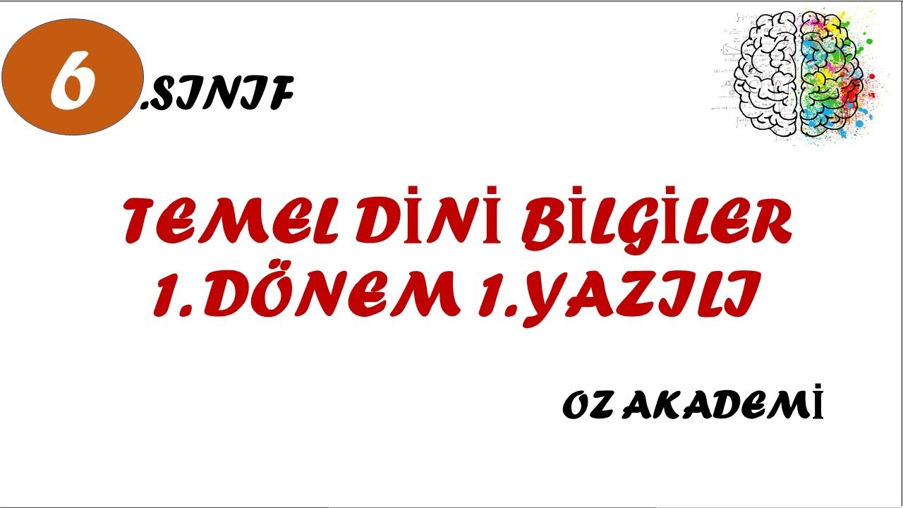6.Sınıf Temel Dini Bilgiler 1.Dönem 1.Yazılı Soruları
