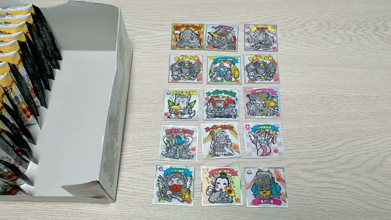 83☆水墨ビックリマン（バラ30個）を丁寧に開封するだけの動画
