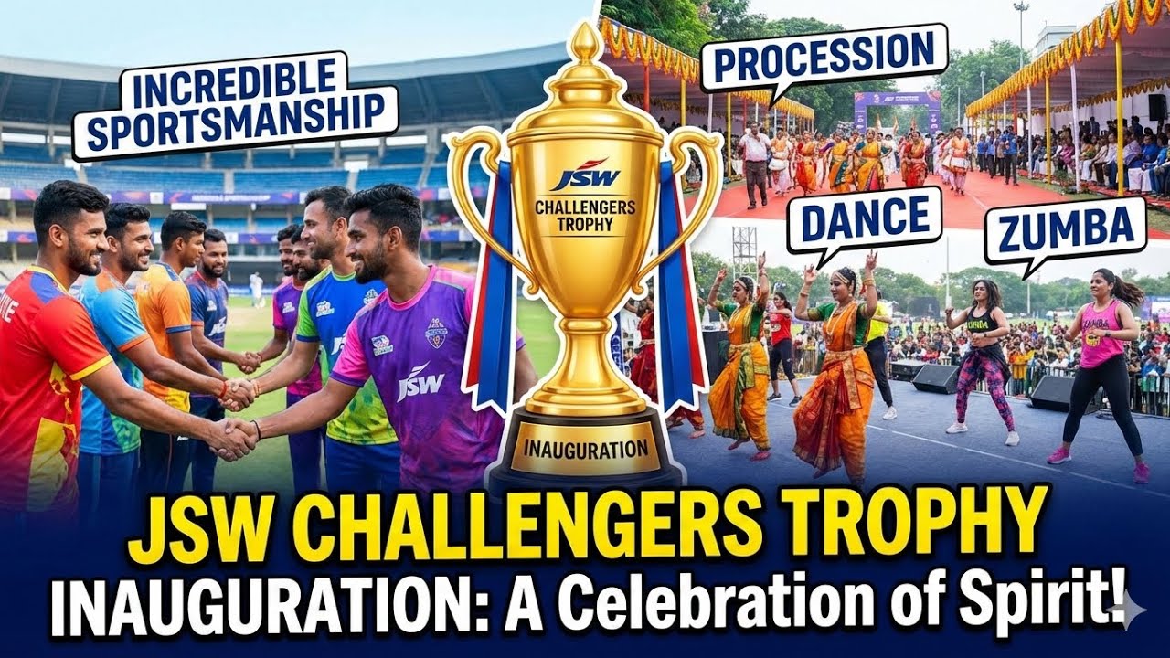Dance & Zumba ON  the Field🔥Inauguration JSW Challengers Trophy🏆who will hold?
