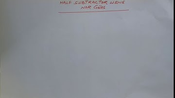 L55:Half Subtractor using NOR Gates