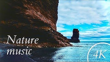 4 hours nature music - sea waves and seagulls - to relax, sleep, study, work - calm nerves 4k