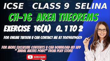 Ch-16 Area Theorem Ex-16(A) Q. No.1-2 From Selina Concise For ICSE Class 9 Math @jindalmathspoint