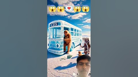 The monkey and his child make an ice bus and the black monkey runs away with the bus 😭 #ai​ #monkey​