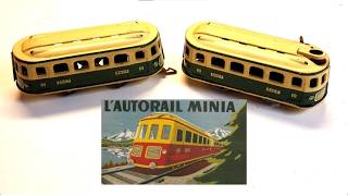 Tinplate S gauge clockwork railcar Joustra Autorail Minia.  It SPARKS!!