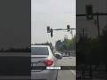 Bike loses control in Canada (CCTV footag