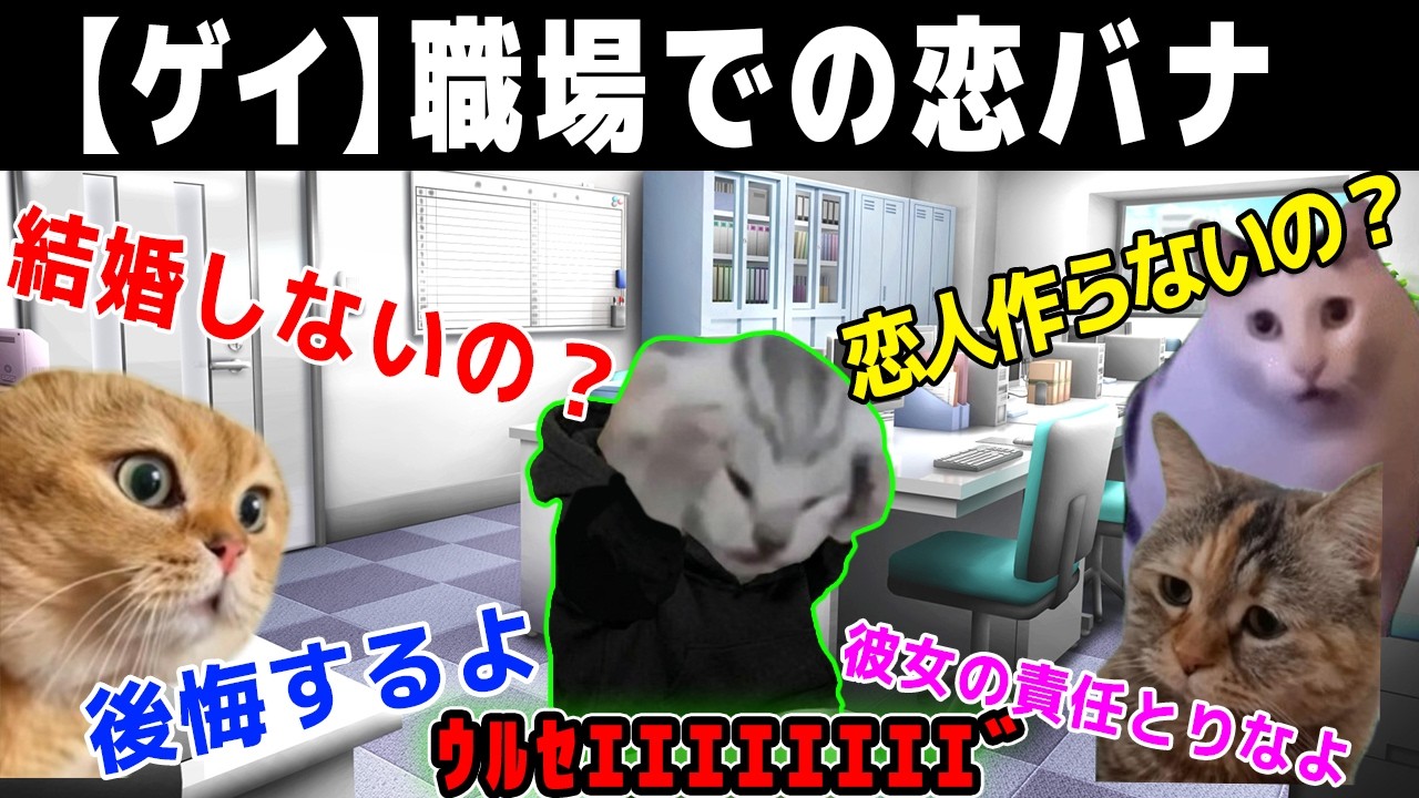 【アラサーゲイ】職場の恋バナの回避方法【ほっとけえええええ】　#lgbtiq  #猫ミーム