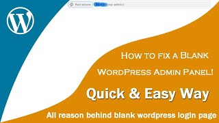How to fix blank wordpress admin panel