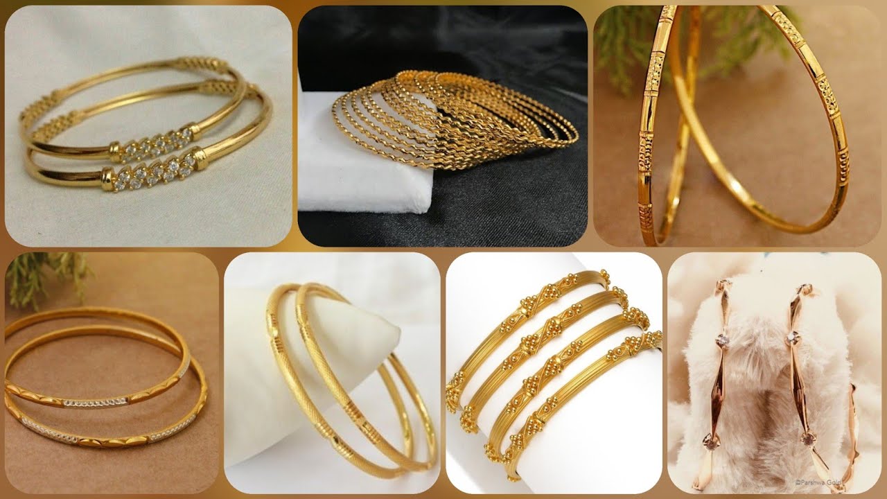 Wonderful And Marvelous Light Weight Gold Bangles Designs For Ladies