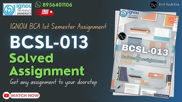 BCSL-013 Solved Assignment 2024 - 2025 |IGNOU BCA 1st Semester assignment| #ignou #bca #assignment