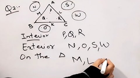 Identify the points that lie in the interior ,in the exterior of the triangle I