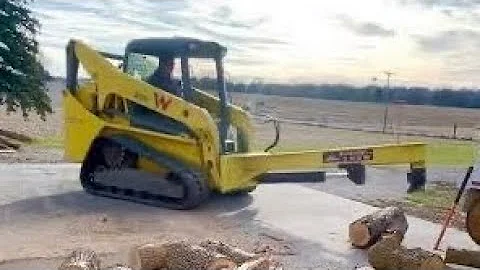 Splitting Wood with Wolfe Ridge Inverted SS 3030 HD Skid Steer Wood Splitter