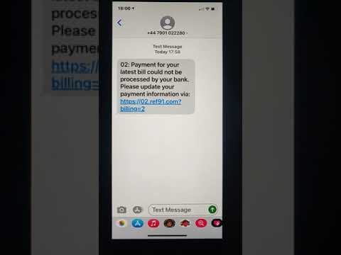 SCAM ALERT: O2 Payment for your latest bill could not be processed by your bank - SCAM