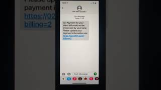 SCAM ALERT: O2 Payment for your latest bill could not be processed by your bank - SCAM
