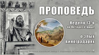 ПРОПОВЕДЬ. Неделя 13-я по Пятидесятнице, о злых виноградарях, прот. Владимир Колосов, 2016.