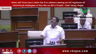 Capt Venzy Viegas Promises Regularisation of Goa Contractual Employees if AAP Forms Govt