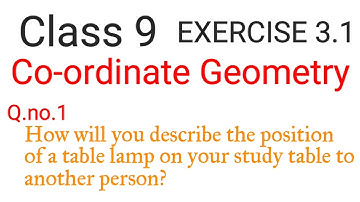 class 9 maths | Co-Ordinate Geometry | Ex 3.1 | how will you describe the position of a  table lamp?