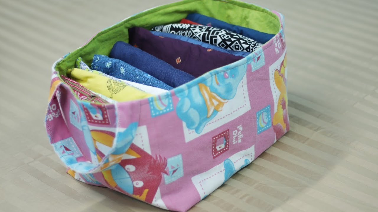 DIY Fabric Basket from Old Clothes - No Cost Wardrobe Organization Idea