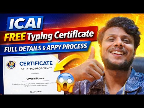 Icai Provide Free Typing Certificate For All Full Detail | How To Apply Icai Trying Certificate