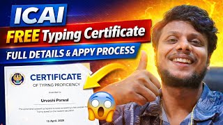 Icai Provide Free Typing Certificate For All Full Detail How To Apply Icai Trying Certificate