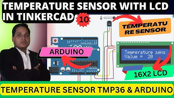 (49) Temperature Sensor  with LCD in Tinkercad💥Temperature Sensor TMP36 & Arduino  in Tinkercad