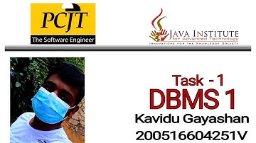 DBMS Question Session Task - 1 |1st Year | @Java Institute for Advanced Technology