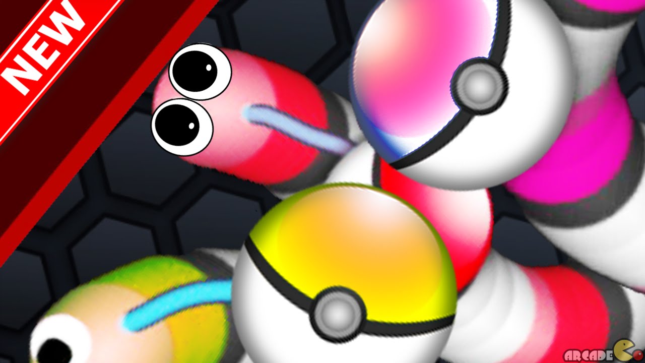 Slither.io Pokemon Go Everywhere Epic Poke Ball Skin Mod! (Slither.io Slow  Motion Gameplay) 