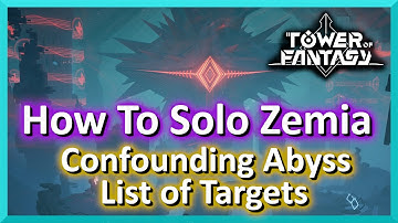 How To Solo Zemia Monster List of Targets Confounding Abyss - Tower of Fantasy