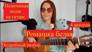 Разбор песни на гитаре / Как играть песню - Ромашка белая.