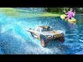 HUGE RC CAR DRIVES ON WATER!!