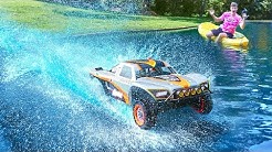 HUGE RC CAR DRIVES ON WATER!! 