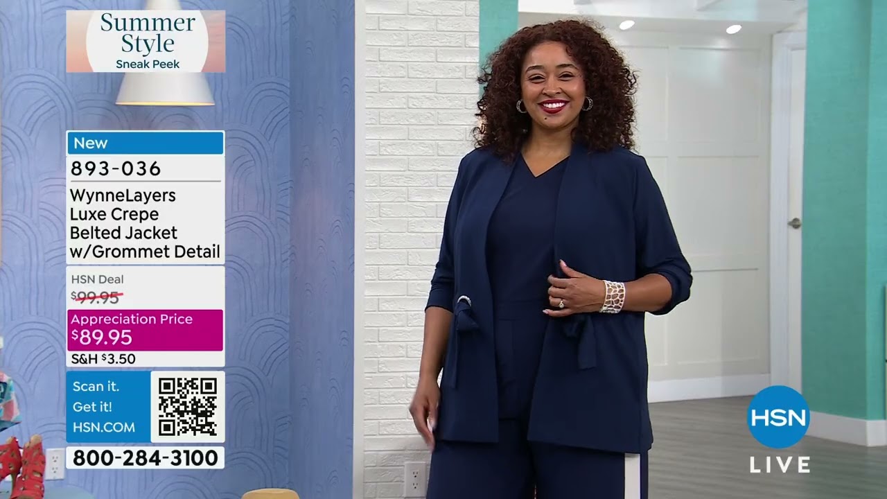 WynneLayers Luxe Crepe Belted Jacket with Grommet Detail