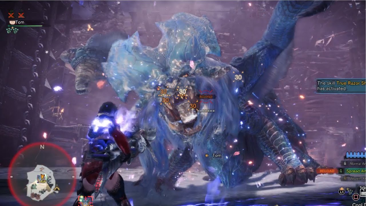 MHW Iceborne Tempered Lunastra Spread 3 HBG Guard 5 (Full Fatalis Armor; The Cold Never Bothered Me)