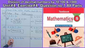 Division of decimal by 10, 100, 1000 | Class 5th kpk maths in pashto | Maths for genius | maths kpk
