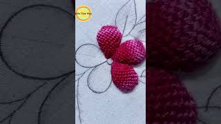 Hand Embroidery: 3D petals.Amazing Embroidery Stitches For Beginners /Guide to Sewing. #shorts