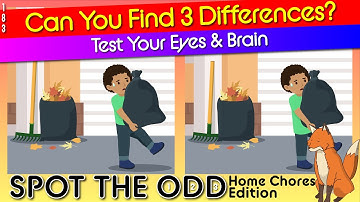 Brain break - House Home Chores 183 | find 3 differences | How good are your eyes? Quiz Fall Games