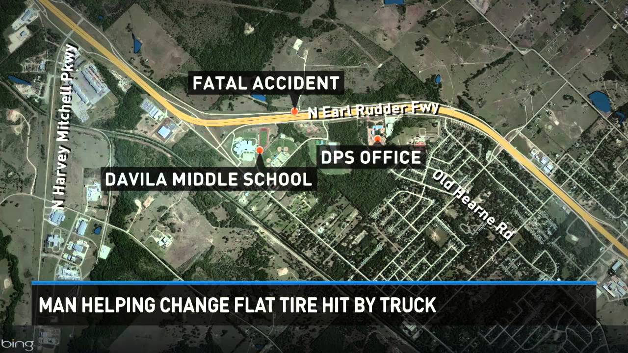 Man changing tire dies after being hit by car