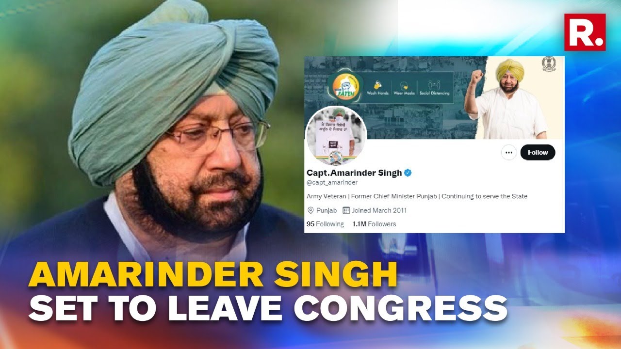 Captain Amarinder Singh Updates Twitter Bio, Removes 'Congress Leader' From Profile