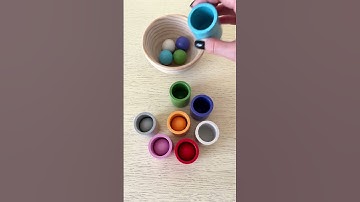 Color Sorting Wooden Balls | Satisfying wooden balls & Colorful Cups Reverse #asmr