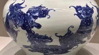 美術品鑑賞第412回【青磁青華唐獅子文花瓶】2代宮川香山－皇居三の丸尚
