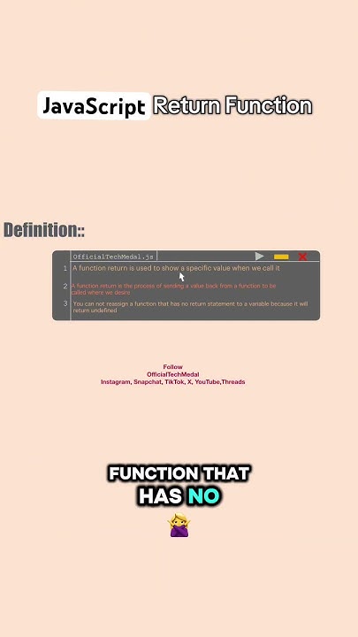 What is a JavaScript Return function #codelearning #javascriptfunction ...