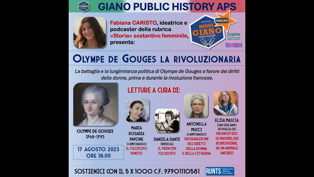 OLYMPE DE GOUGES LA RIVOLUZIONARIA | Fabiana CARISTO